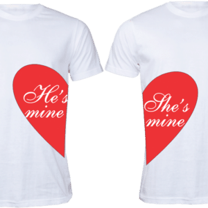 Customisable Valentines Day Duo Heart Unisex Crew Neck T-shirt