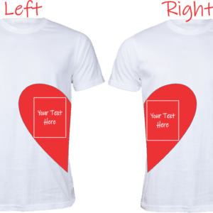 Customisable Valentines Day Duo Heart Unisex Crew Neck T-shirt